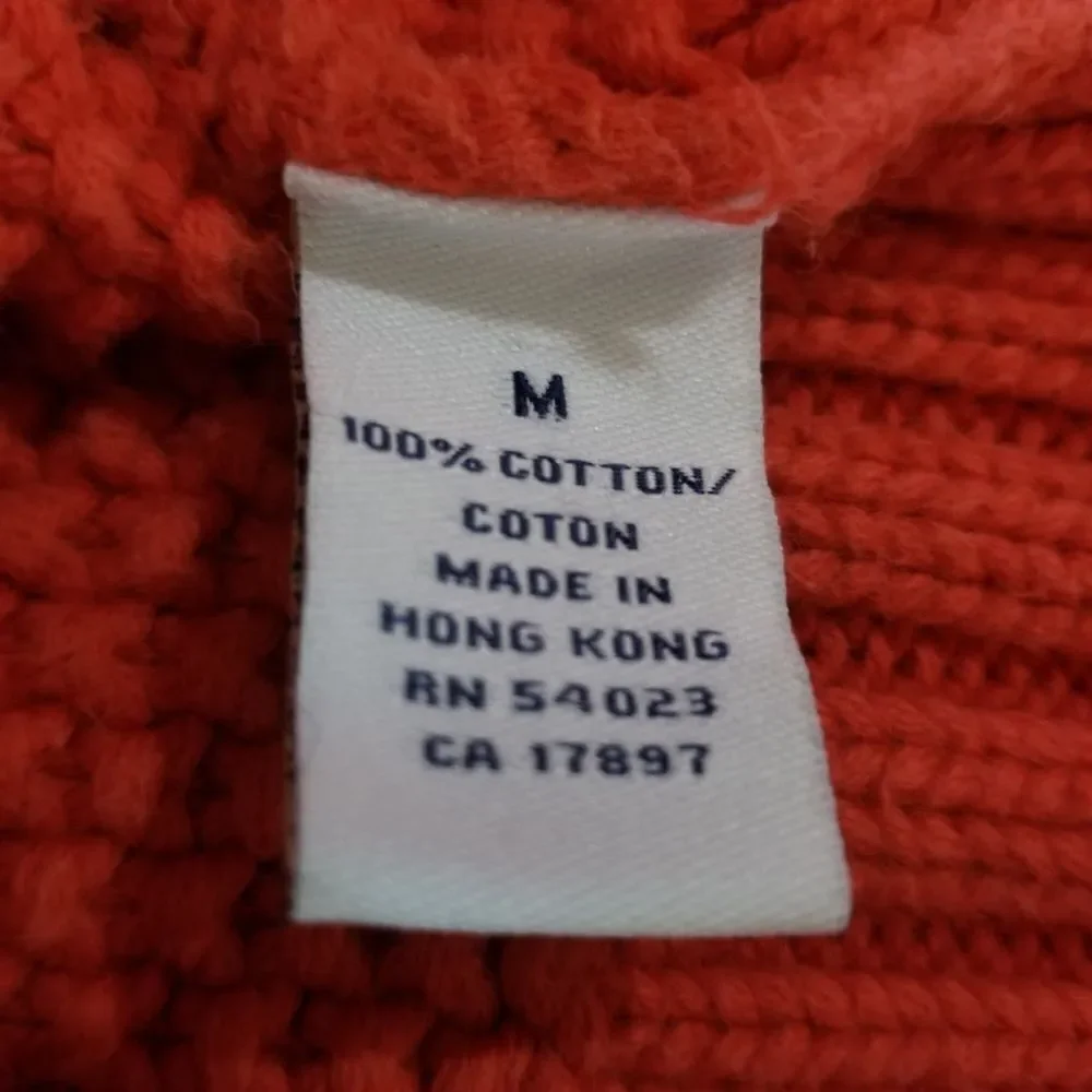 Old Navy Salmon Zipper Front Hooded‎ Cotton Sweater